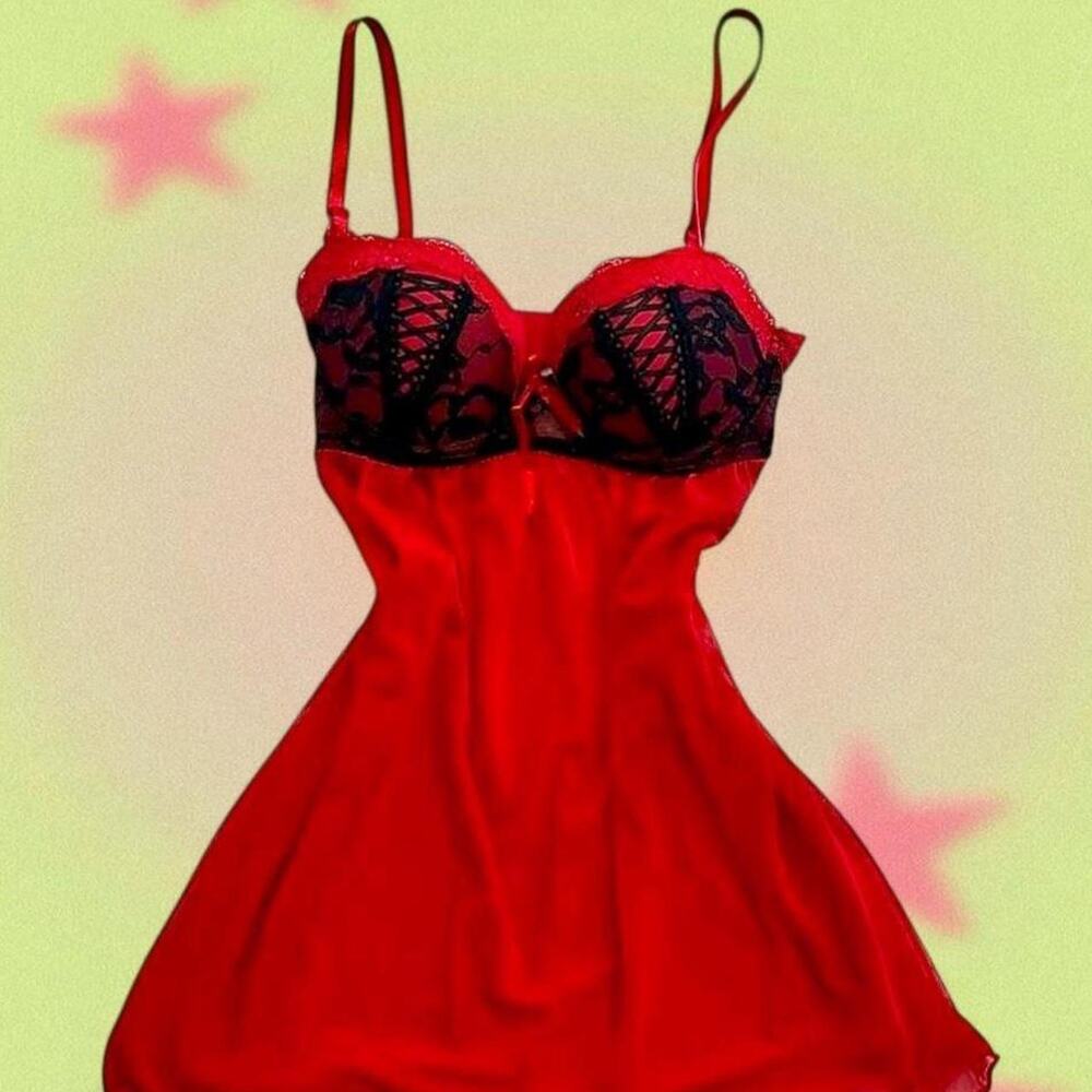 Y2K Passion Forever Lingerie Gothic Top Medium